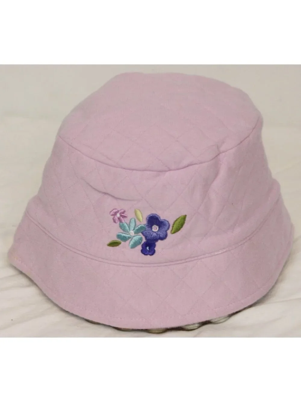 2001 Gymboree Sweet Chic 4pc Set 18-24m Lavender Dress Diaper Cover Tights Hat - Picture 12 of 16
